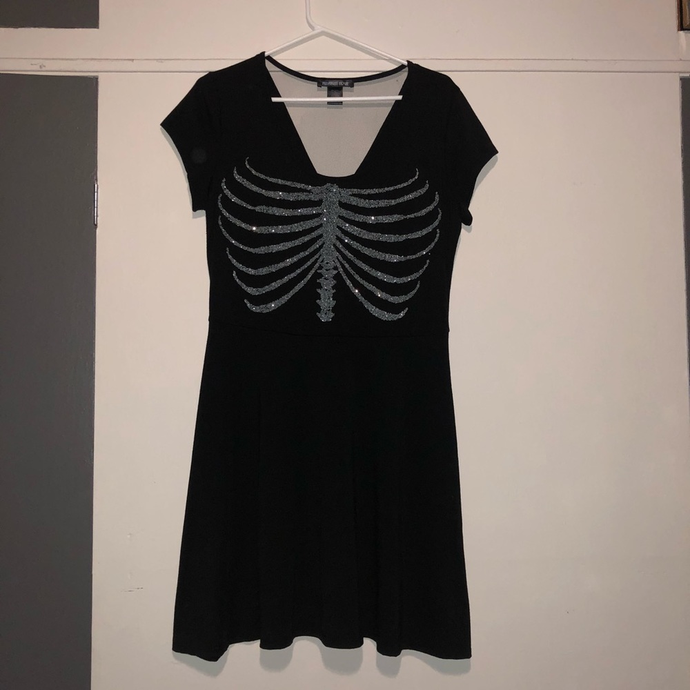 Black Skull Ribcage Dress